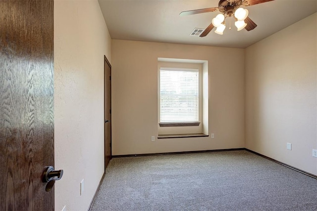 16371 Sandstone Cir, Choctaw, OK 73020 - carpeted spare room featuring ceiling fan and baseboards
