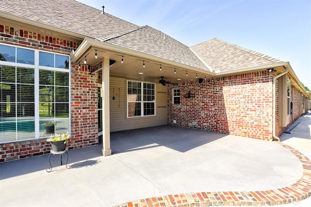 16371 Sandstone Cir, Choctaw, OK 73020 - view of patio / terrace with ceiling fan