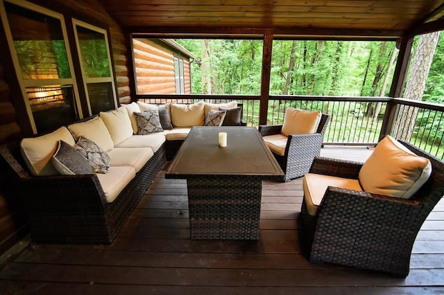 78 Lionfish Rd, Broken Bow, OK 74728 - wooden terrace with outdoor lounge area