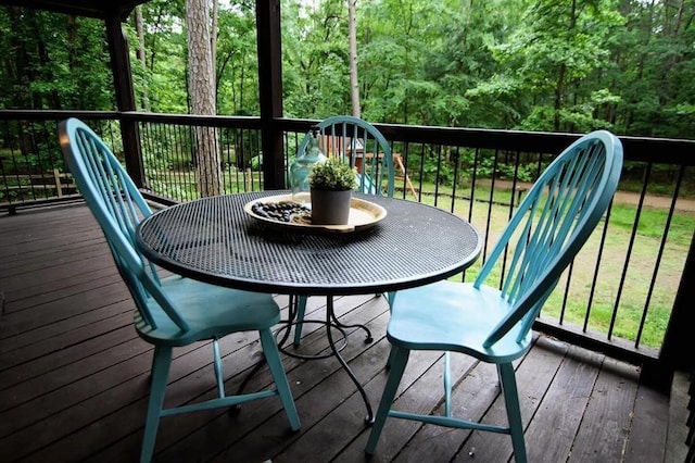 78 Lionfish Rd, Broken Bow, OK 74728 - wooden terrace with a view of trees