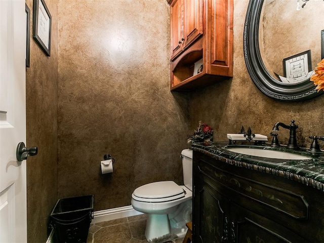 404 Nantucket Blvd, Norman, OK 73071 - half bath featuring toilet, vanity, and tile patterned flooring