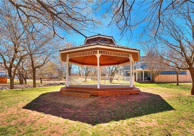 404 Nantucket Blvd, Norman, OK 73071 - view of green lawn featuring a gazebo and a deck