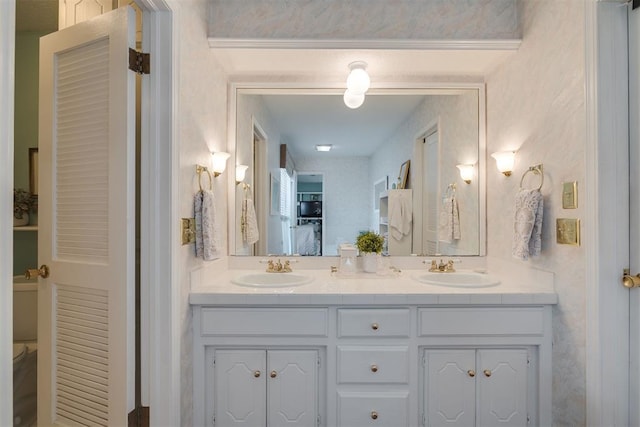 full bathroom with double vanity
