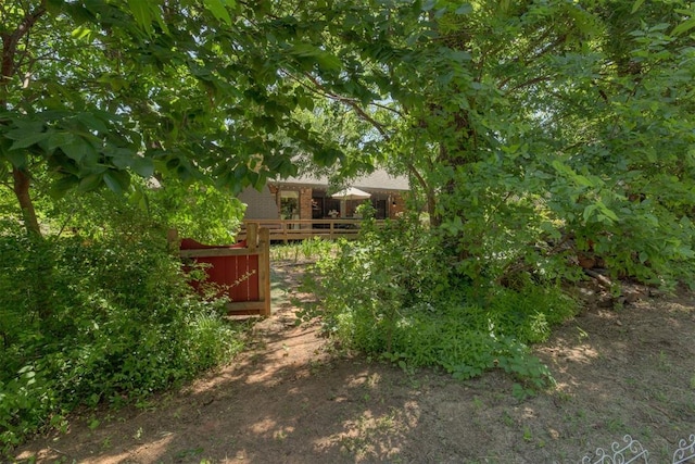 view of yard featuring a deck