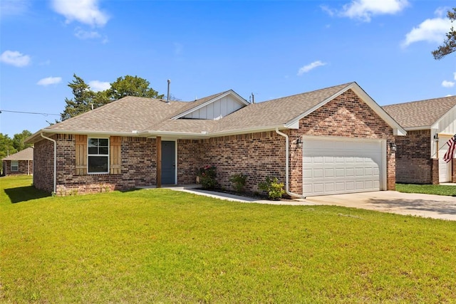 12509 NE 36th Sts, Spencer, OK 73084 - single story home featuring a garage, a front lawn, and brick siding