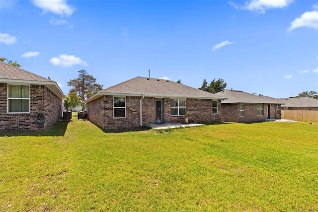 12509 NE 36th Sts, Spencer, OK 73084 - rear view of property with brick siding, a patio, and central air condition unit