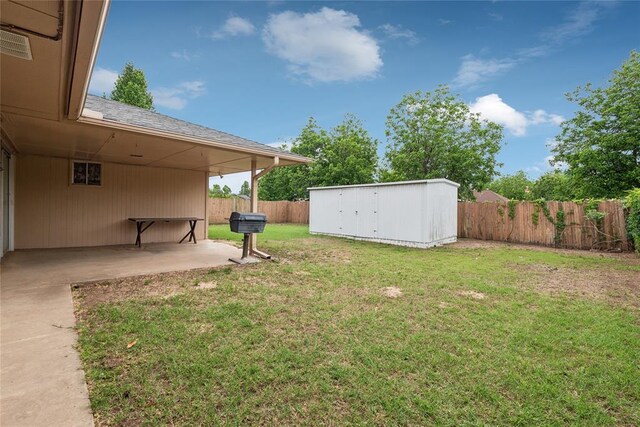 3109 N Glade Ave, Bethany, OK 73008 - view of yard with a storage shed, an outdoor structure, and a patio