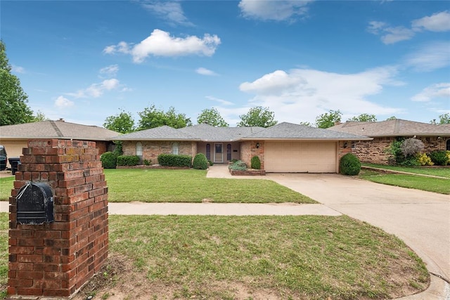 3109 N Glade Ave, Bethany, OK 73008 - ranch-style home with an attached garage, driveway, brick siding, and a front yard