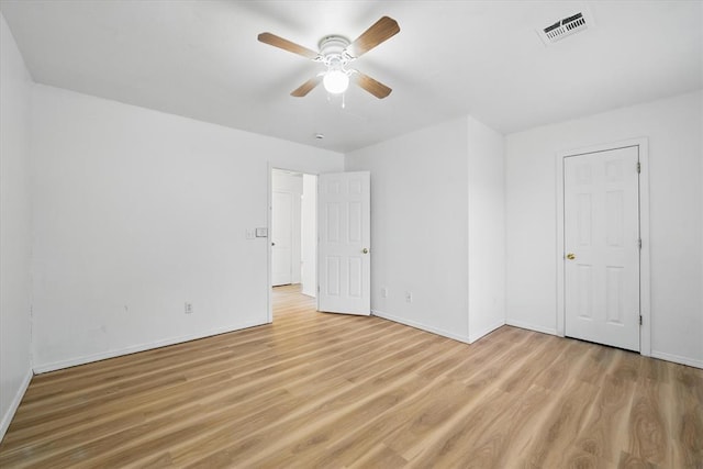236 NW 91st St, Oklahoma City, OK 73114 - unfurnished bedroom featuring light wood-style flooring, baseboards, and a ceiling fan