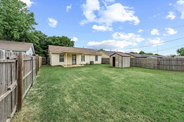 236 NW 91st St, Oklahoma City, OK 73114 - back of property featuring a shed, an outdoor structure, and a patio