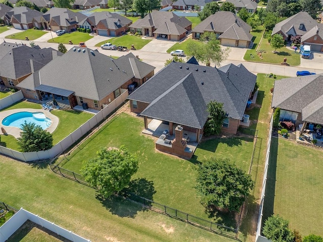 12515 Forest Oaks Dr, Choctaw, OK 73020 - aerial view of residential area featuring a pool