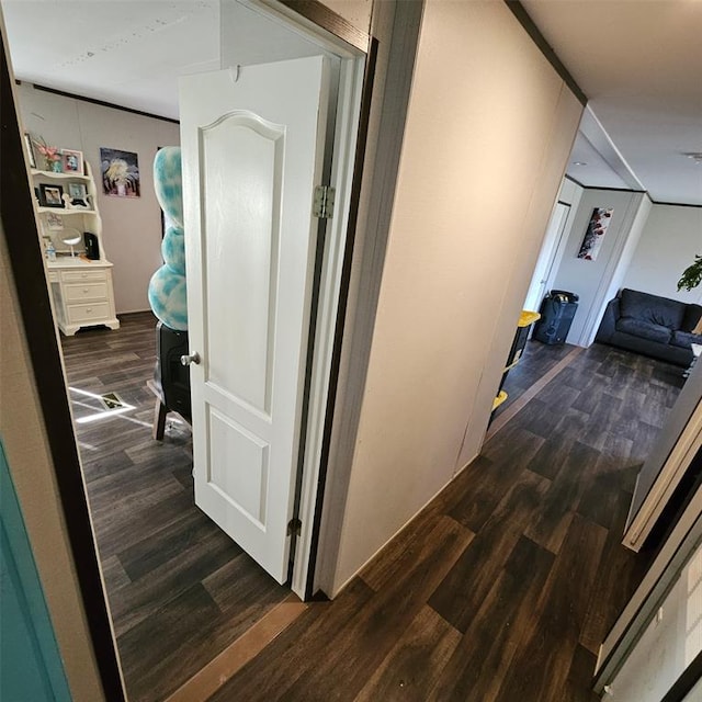 hall featuring wood finished floors