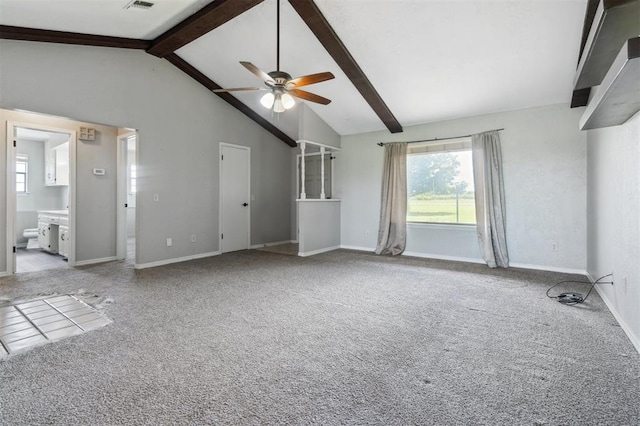 1500 S Railroad, Marlow, OK 73055 - unfurnished living room with carpet floors, a ceiling fan, and baseboards
