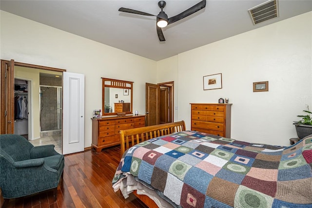 3001 NE 129th St, Edmond, OK 73013 - bedroom with hardwood / wood-style floors and ceiling fan