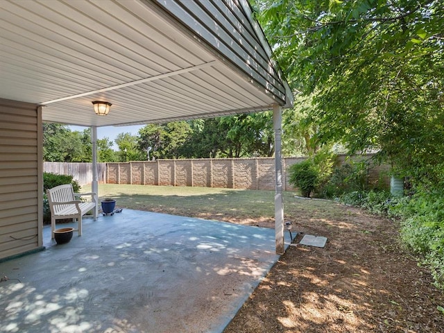 2113 Castle Rock, Edmond, OK 73003 - view of patio with a fenced backyard