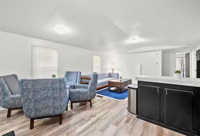 168 Bobber Rd, Broken Bow, OK 74728 - living room with light wood-style flooring and vaulted ceiling