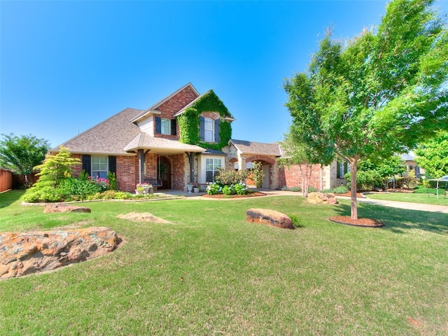7612 NW 134th St, Oklahoma City, OK 73142 - traditional home featuring a front yard and brick siding