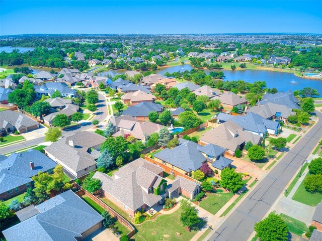 7612 NW 134th St, Oklahoma City, OK 73142 - aerial view of residential area with a large body of water