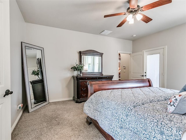 7612 NW 134th St, Oklahoma City, OK 73142 - carpeted bedroom with baseboards and ceiling fan