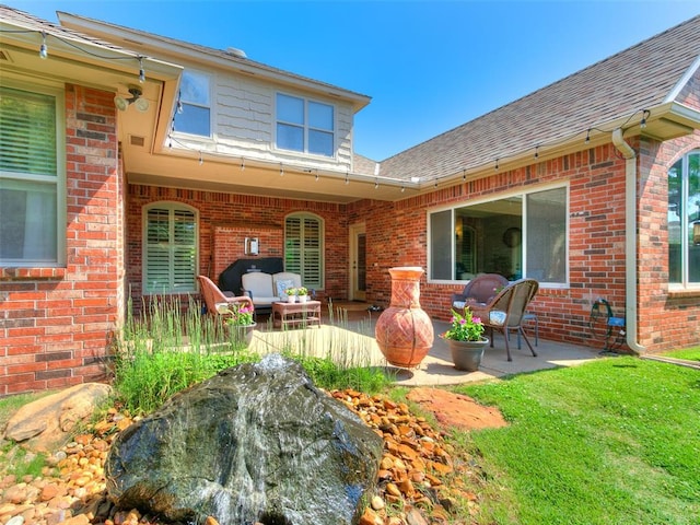 7612 NW 134th St, Oklahoma City, OK 73142 - view of patio / terrace featuring an outdoor living space