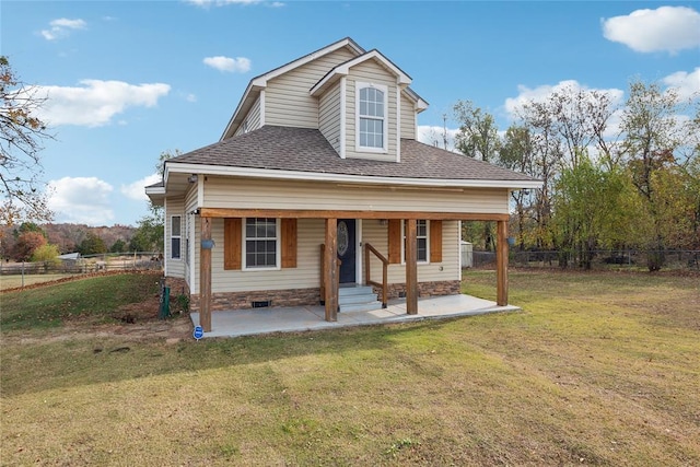 3234 N Hiwassee Rd, Choctaw, OK 73020 - view of front of home featuring a shingled roof and a patio area