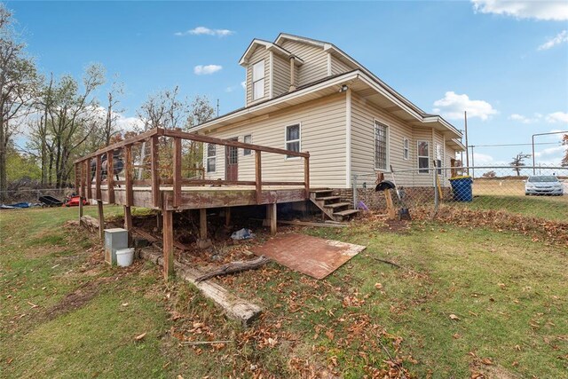 3234 N Hiwassee Rd, Choctaw, OK 73020 - rear view of property featuring a wooden deck