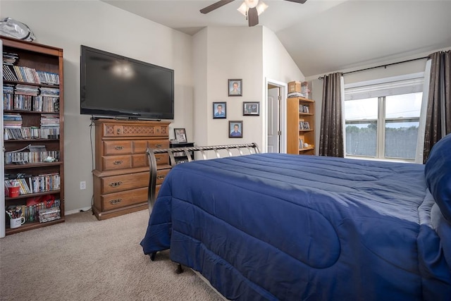 1528 Fawn Run Xing, Norman, OK 73071 - carpeted bedroom featuring vaulted ceiling and a ceiling fan