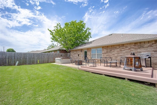 1528 Fawn Run Xing, Norman, OK 73071 - view of yard featuring a deck