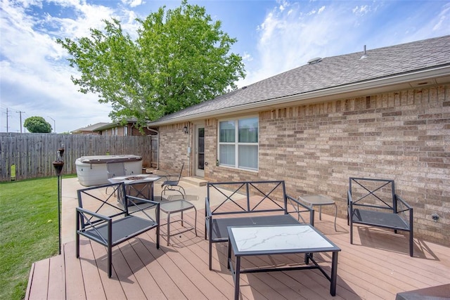 1528 Fawn Run Xing, Norman, OK 73071 - deck with a fire pit and fence