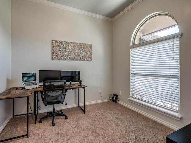 12005 NW 139th St, Piedmont, OK 73078 - office space with healthy amount of natural light, carpet floors, crown molding, and baseboards