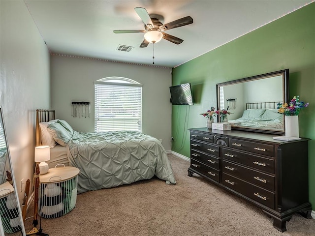 12005 NW 139th St, Piedmont, OK 73078 - bedroom with light carpet and ceiling fan