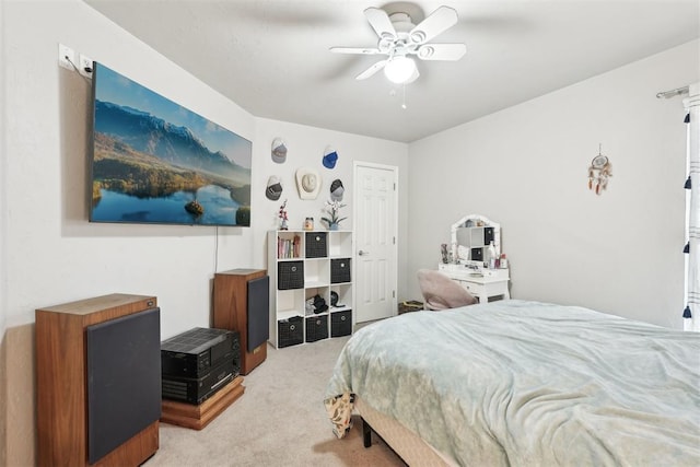 1701 Tifton Dr, Edmond, OK 73012 - carpeted bedroom featuring a ceiling fan