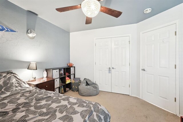 1701 Tifton Dr, Edmond, OK 73012 - carpeted bedroom featuring a closet and a ceiling fan
