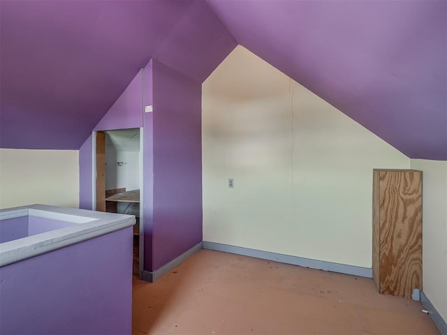 1132 SW 25th St, Oklahoma City, OK 73109 - additional living space with lofted ceiling and baseboards