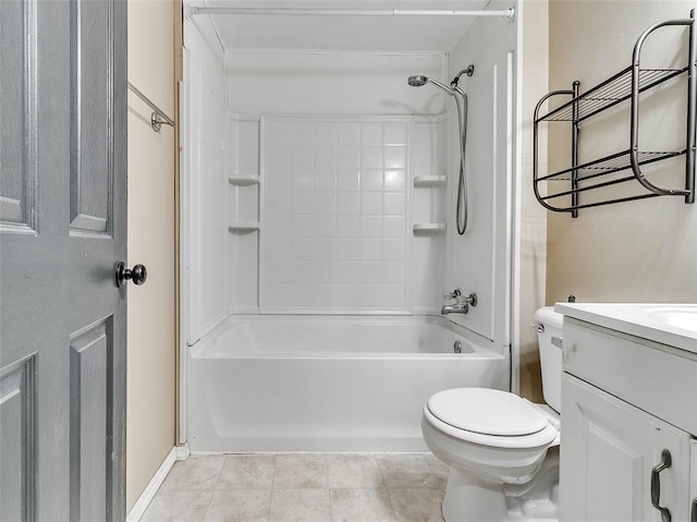922 W 7th St, Stroud, OK 74079 - bathroom with toilet, vanity, washtub / shower combination, and tile patterned floors