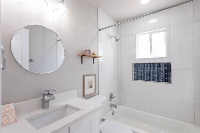 1717 N Kelham Ave, Oklahoma City, OK 73111 - bathroom with vanity, shower / tub combination, and toilet