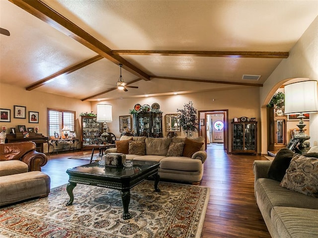8501 S Council Rd, Oklahoma City, OK 73169 - living room featuring a ceiling fan and wood finished floors