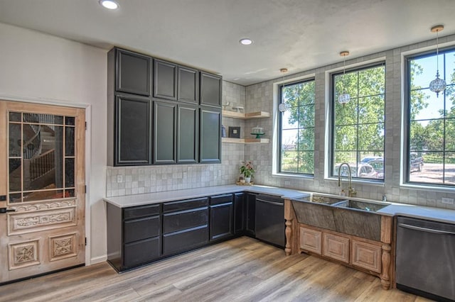40202 Benson Park Rd, Shawnee, OK 74801 - kitchen featuring dishwasher, healthy amount of natural light, decorative backsplash, and recessed lighting