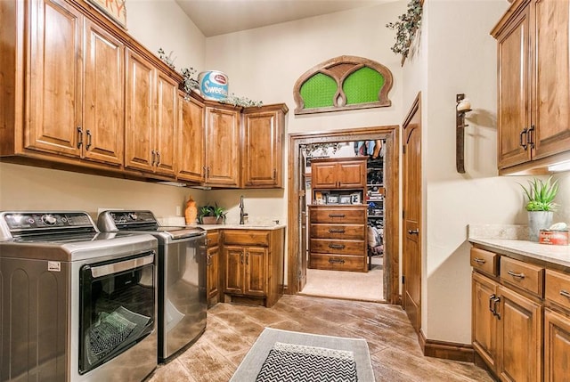 5400 N Piedmont Rd Unit A, Piedmont, OK 73078 - washroom with independent washer and dryer and cabinet space