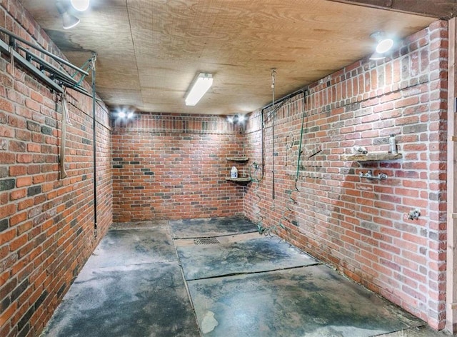 5400 N Piedmont Rd Unit A, Piedmont, OK 73078 - basement with brick wall