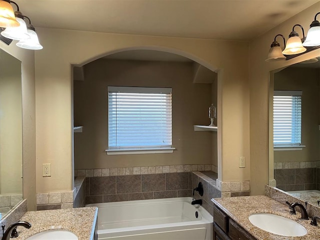 531 W Shadow Ridge Way, Mustang, OK 73064 - bathroom with a bath and vanity