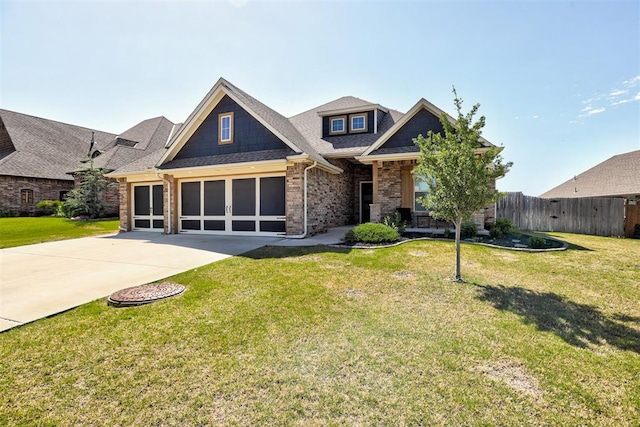 3024 Drake Crest Dr, Edmond, OK 73034 - craftsman house featuring brick siding, concrete driveway, a garage, and a shingled roof
