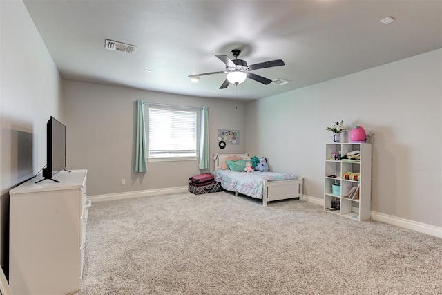 3024 Drake Crest Dr, Edmond, OK 73034 - carpeted bedroom with baseboards and ceiling fan