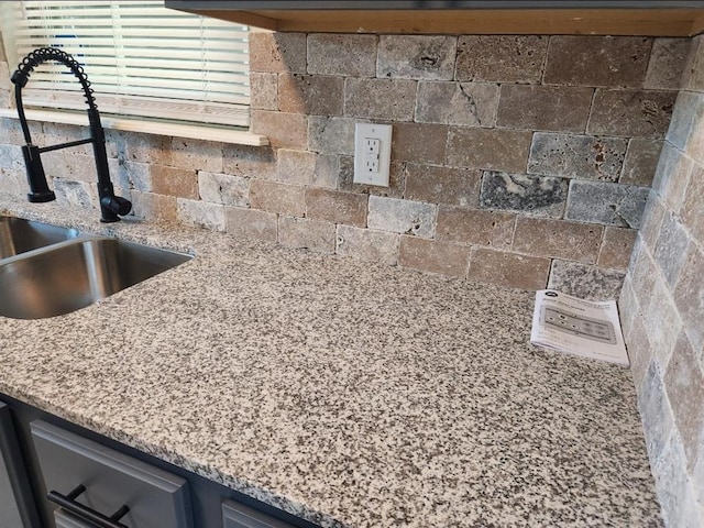 2421 N Prospect Ave, Oklahoma City, OK 73111 - kitchen view of a sink and light stone countertops