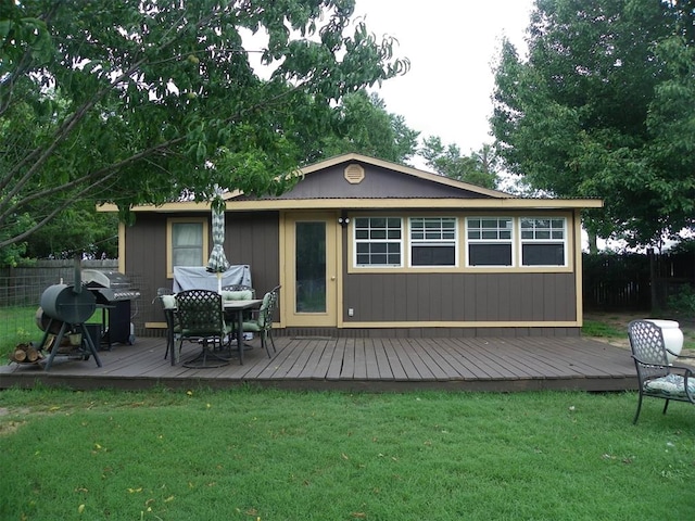 218 N 4150th Rd, Antlers, OK 74523 - back of property featuring a deck
