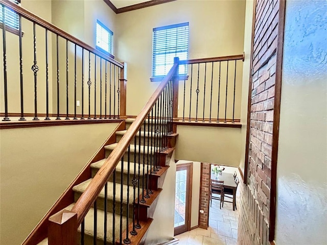 9817 Horseshoe Rd, Oklahoma City, OK 73162 - stairway with ornamental molding