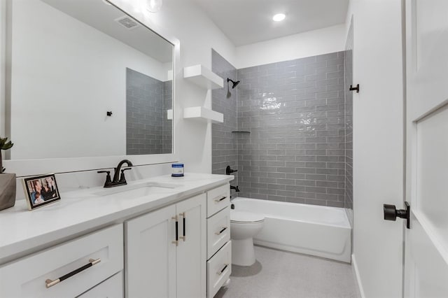 11616 NW 106th St, Yukon, OK 73099 - full bathroom featuring toilet, vanity, and shower / tub combination