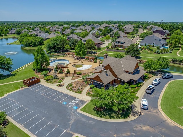 4300 High Range Ln, Edmond, OK 73034 - aerial view of residential area featuring a large body of water