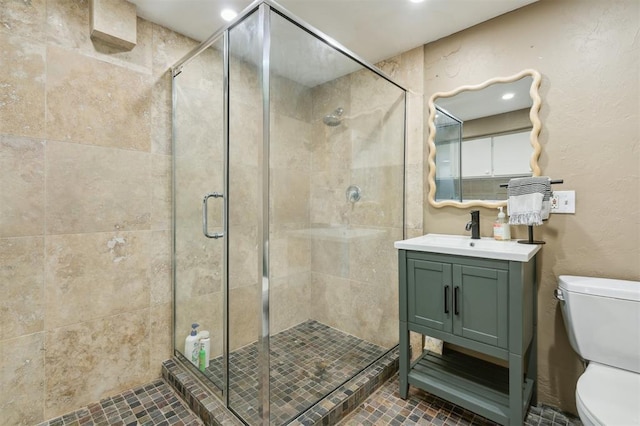 1109 Tedford Way, Nichols Hills, OK 73116 - bathroom with toilet, a stall shower, and vanity