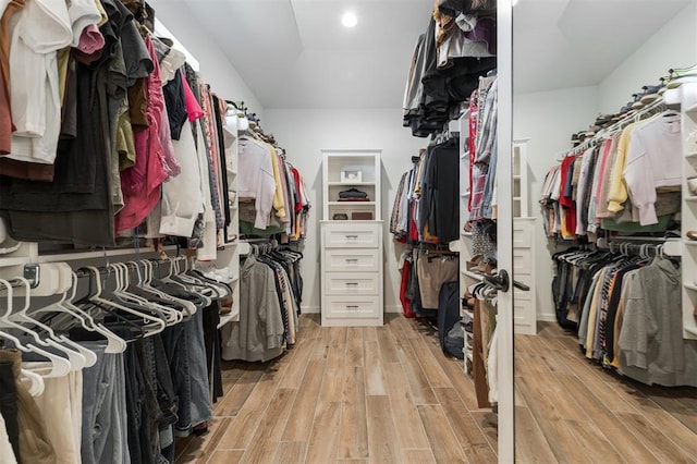 8421 NW 130th Ter, Oklahoma City, OK 73142 - walk in closet with light wood-style flooring